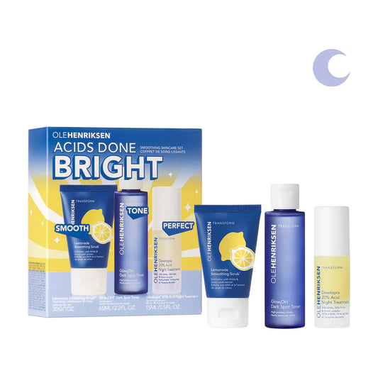 Olehenriksen ACIDS DONE BRIGHT SMOOTHING SKINCARE SET